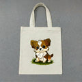 Cute Dog Canvas Tote Bag, Dog Mom Everyday Bag