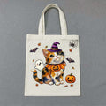 halloween cat tote bag hand painted design