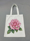 rose tote bag hand painted floral design