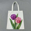 tulip floral tote bag hand painted design