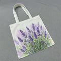 lavender tote bag hand painted floral design