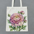 peony floral tote bag hand painted design