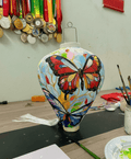 colorful butterfly fabric lantern hand painted design