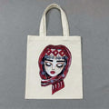 tribal woman tote bag hand painted design