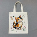 cute cat tote bag hand painted design