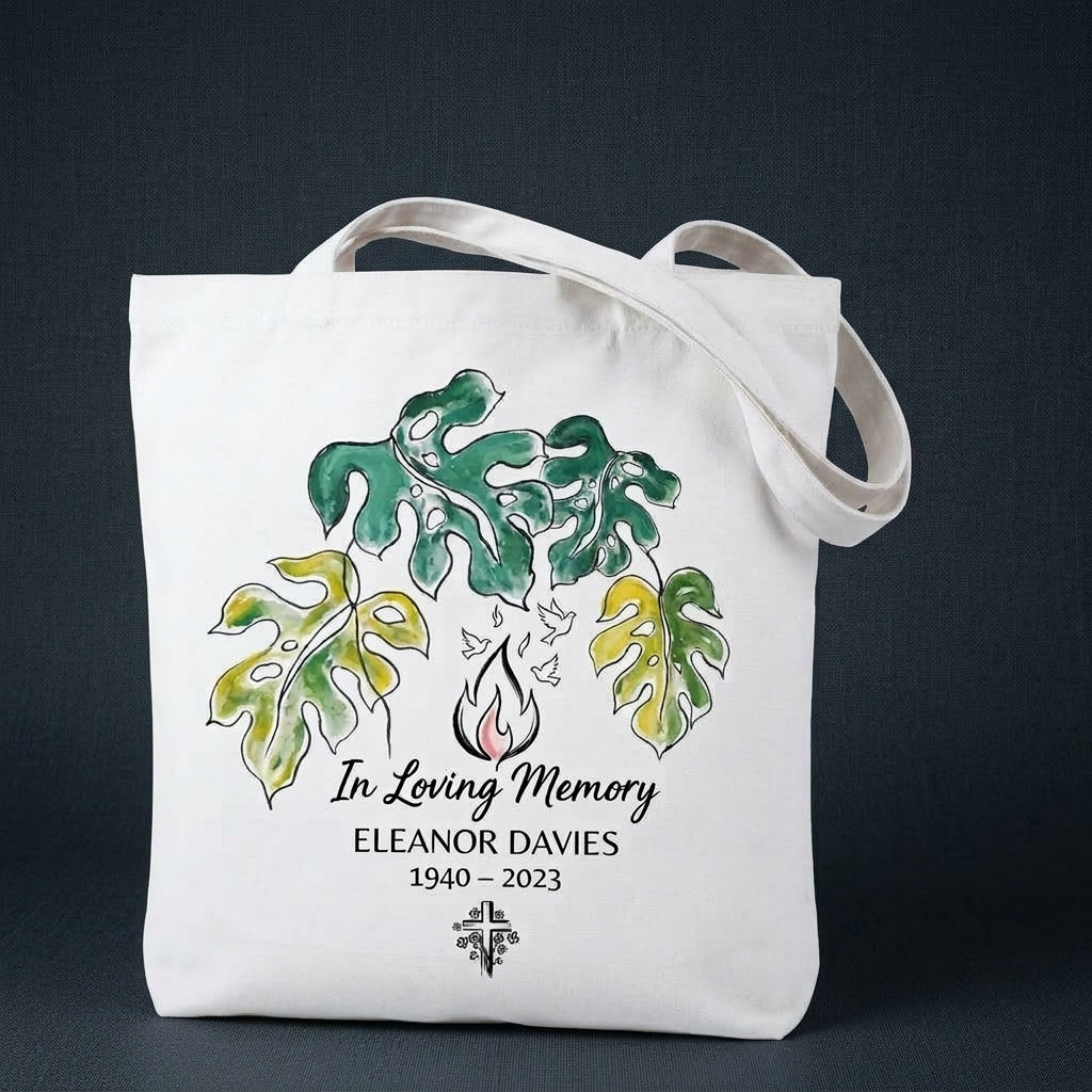 Personalized Hand Painted Memorial Tote Bag