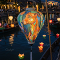 Dog Art Fabric Lantern – Hand Painted Mosaic Design